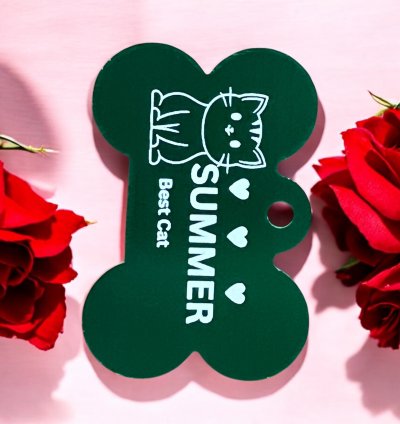 Green Metallic Cat Tag - Personalize with Your Cat's Name!